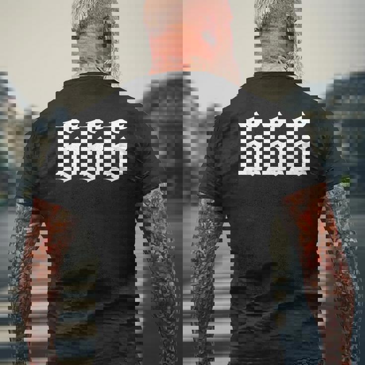 666 獣の数 悪魔のシンボル メンズTシャツ バックプリント 高齢者への贈り物