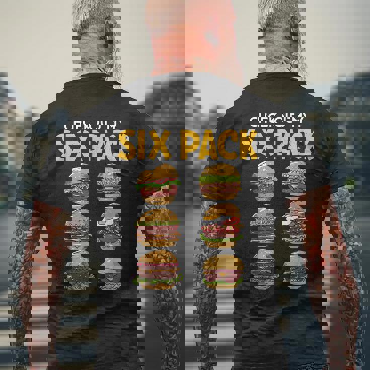 6パック バーガー メンズTシャツ バックプリント 高齢者への贈り物