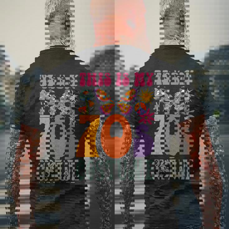 70年代ディスコ衣装 男女兼用 Peace Love ヒッピーコスチューム メンズTシャツ バックプリント 高齢者への贈り物