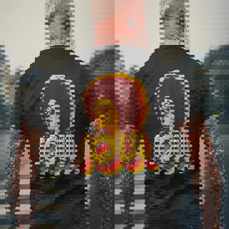 70年代ファンクアフロソウルレトロヴィンテージ70年代レトロソウル メンズTシャツ バックプリント 高齢者への贈り物