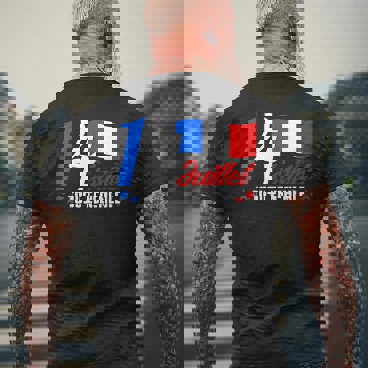 7月14日 全国共和党 フランス トリコロール メンズTシャツ バックプリント 高齢者への贈り物