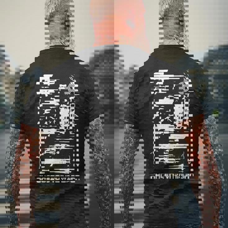 80年代映画 武器 サイエンスフィクションとホラーを選択 メンズTシャツ バックプリント 高齢者への贈り物