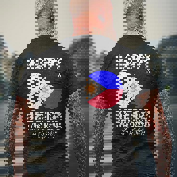 80歳の誕生日おめでとうタテイ・ディゴン・ドゥテルテ Prrd フリー・ドゥテルテ メンズTシャツ バックプリント 高齢者への贈り物