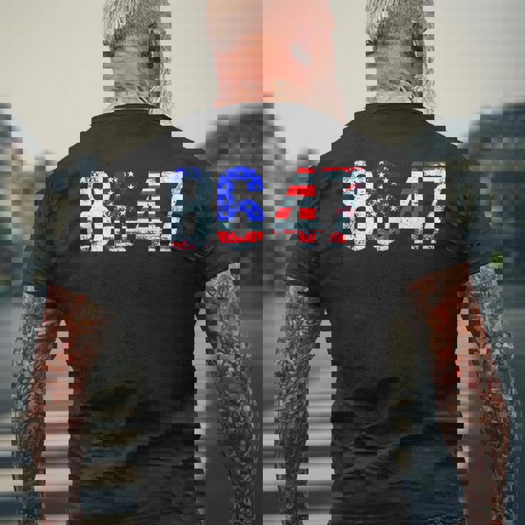 86 47 反トランプ大統領人権 8647 メンズTシャツ バックプリント 高齢者への贈り物