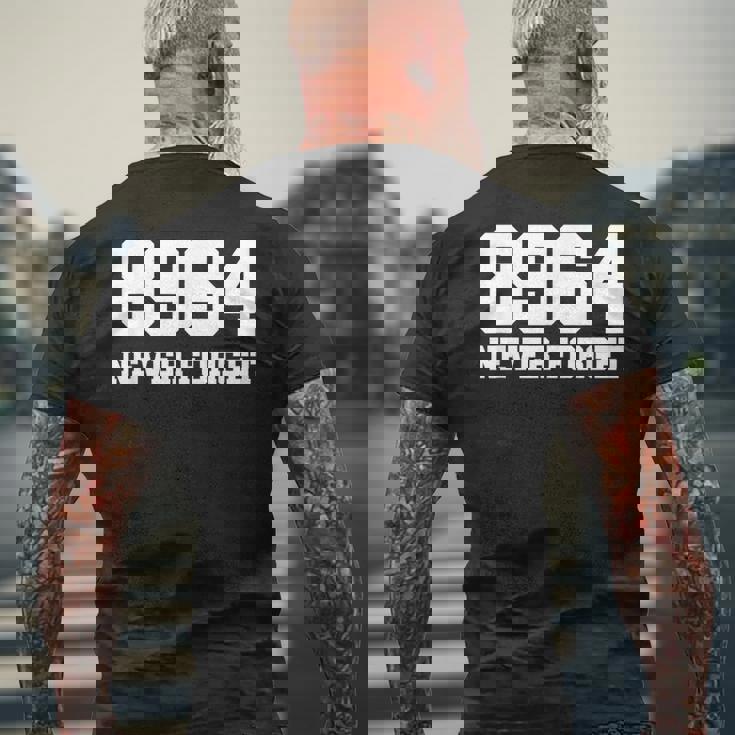 ホワイト 8964 Never Forgetelf-Defense メンズTシャツ バックプリント 高齢者への贈り物