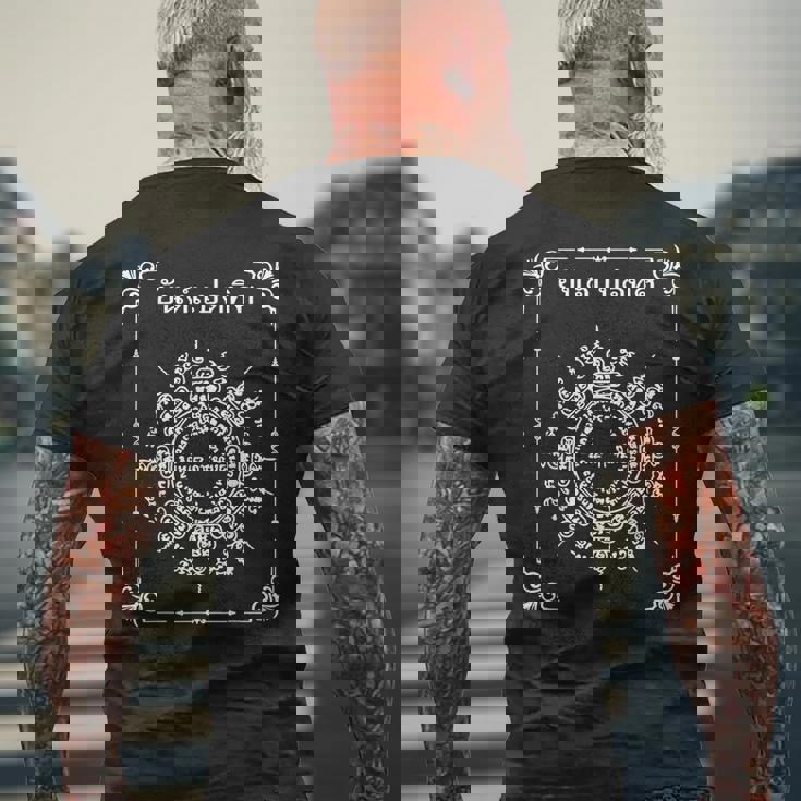 8つの神聖なヤントラ お土産 タイ サクヤン 神聖なヤントラ の入れ墨 マスタータトゥー アユタヤ ワット・バンプラ メンズTシャツ バックプリント 高齢者への贈り物