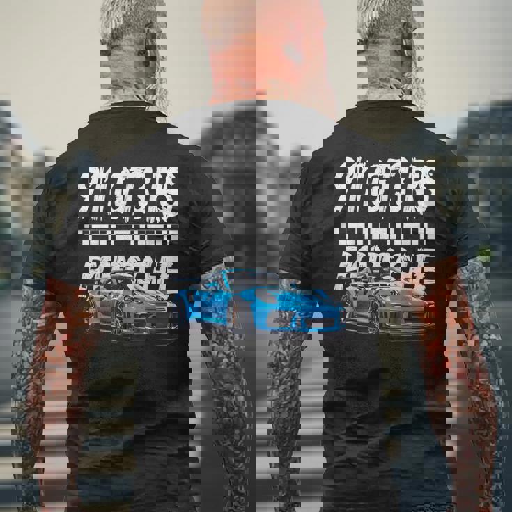 911 Gt3 Rs スー、モータースポーツ、ミームコインse。 メンズTシャツ バックプリント 高齢者への贈り物