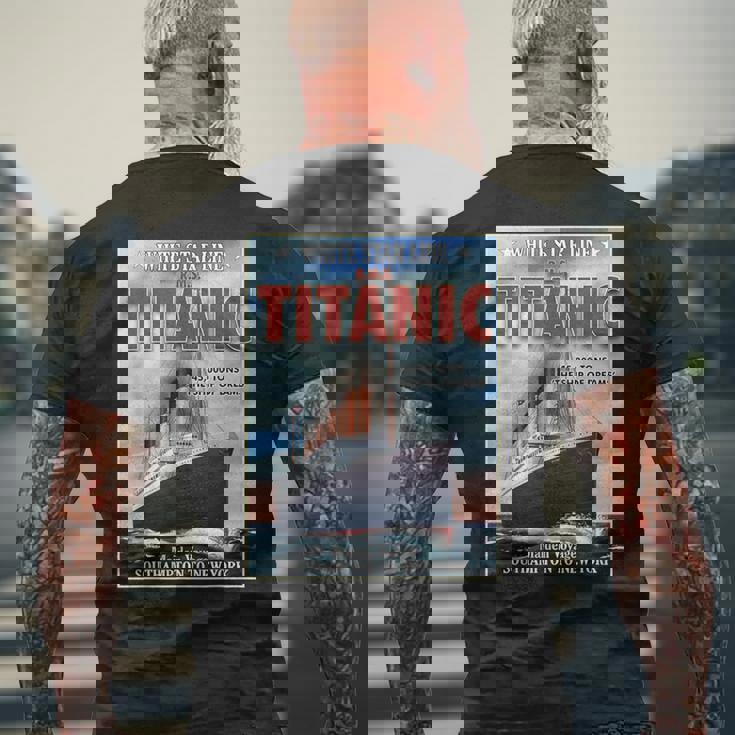 A 1912 ヴィンテージ タイタニック 航海船 クルーズ船 メンズTシャツ バックプリント 高齢者への贈り物