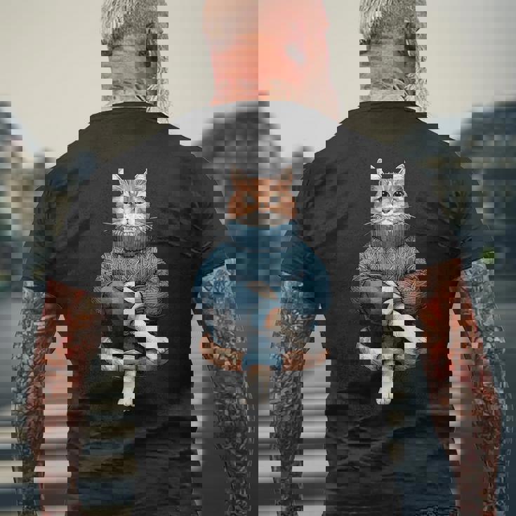 A Cozy Cat Wear Aweater And お揃い パンツ メンズTシャツ バックプリント 高齢者への贈り物