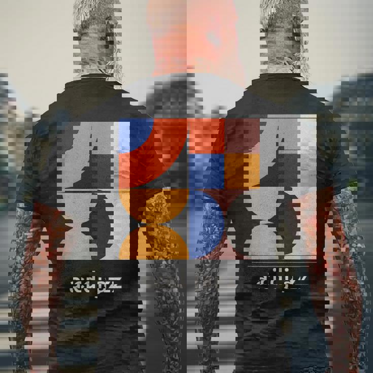 Acid Jazz ヴィンテージジャズミュージックバンド ミニマルtシャツ メンズTシャツ バックプリント 高齢者への贈り物