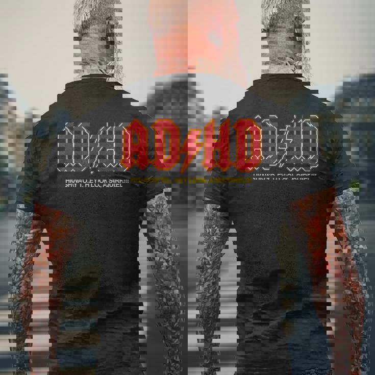 Adhd おもしろい Hey Look Aquirrel Adhd メンズTシャツ バックプリント 高齢者への贈り物