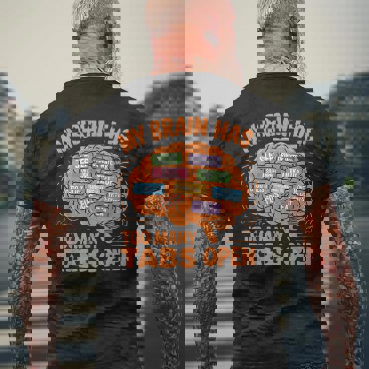 Adhd 意識 神経多様性 Adhd 脳 メンズTシャツ バックプリント 高齢者への贈り物