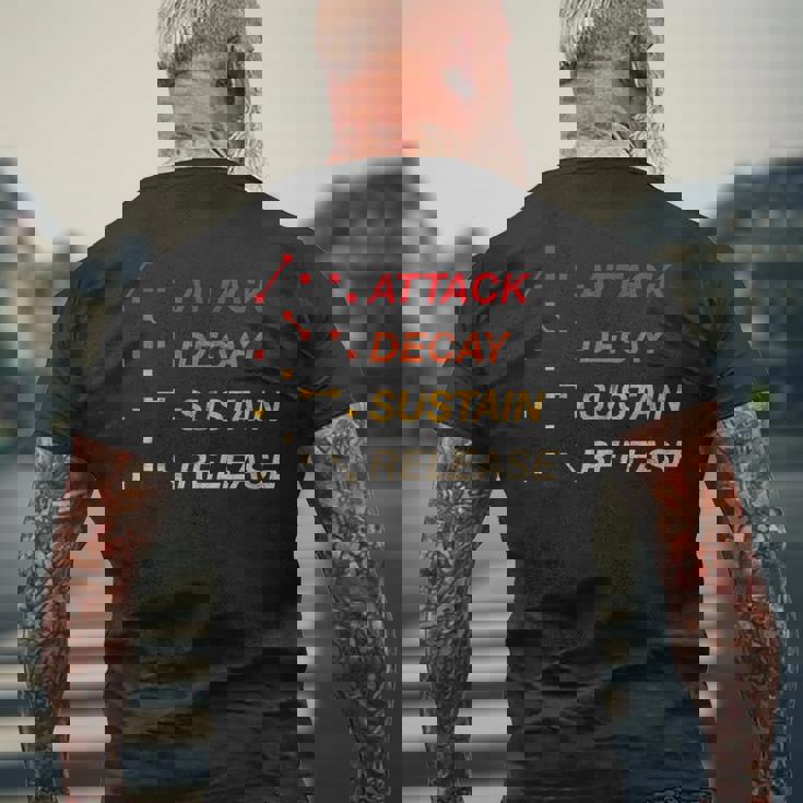 Adsr Producerynth ヴィンテージアナログギアスタジオエンベロープ酸 メンズTシャツ バックプリント 高齢者への贈り物