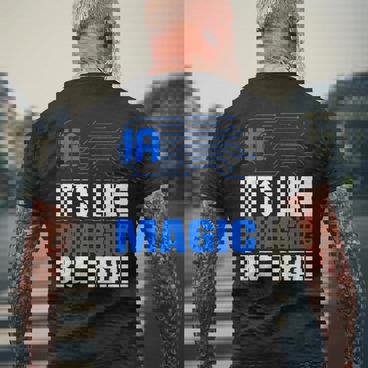 Aiマジック リアルロボットテック 未来 デジタルマインド メンズTシャツ バックプリント 高齢者への贈り物