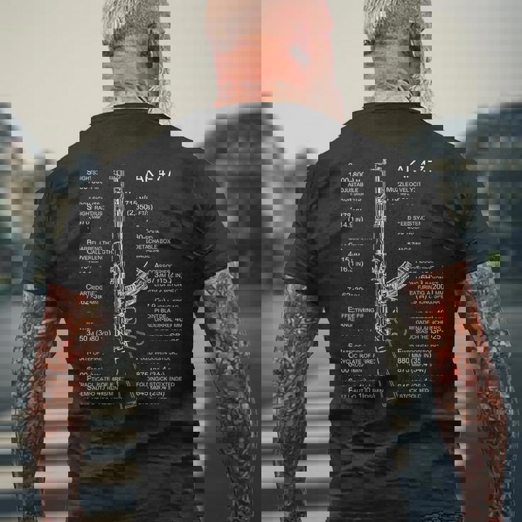 Ak-47 シャツ Ak-47 ブループリント メンズTシャツ バックプリント 高齢者への贈り物