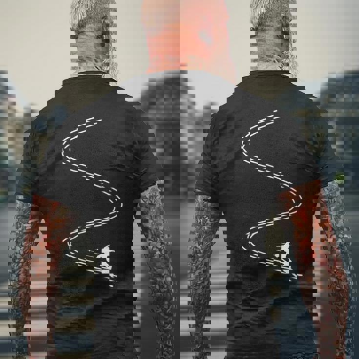 Alpinekiing ディープスノーパウダー ファーストライン スキー ホリデー メンズTシャツ バックプリント 高齢者への贈り物