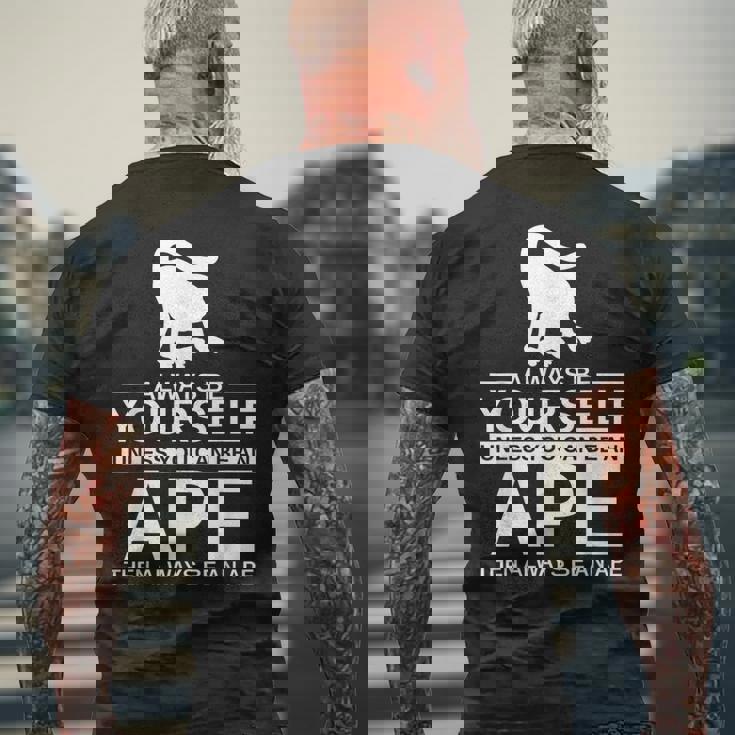 Always Be Yourself Ape メンズ レディース 猿 ゴリラ メンズTシャツ バックプリント 高齢者への贈り物