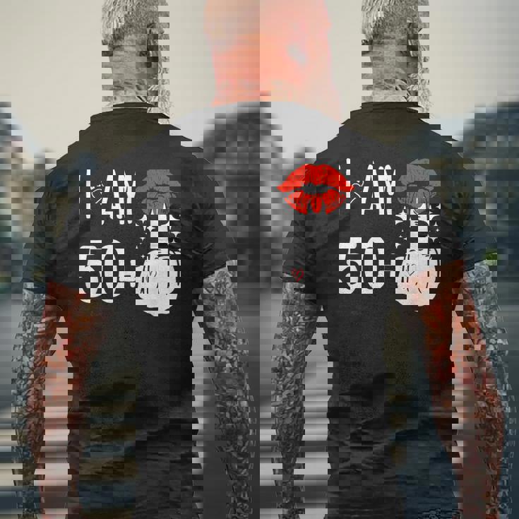 I Am 50 Plus 1 中指 51歳の誕生日 面白い メンズTシャツ バックプリント 高齢者への贈り物