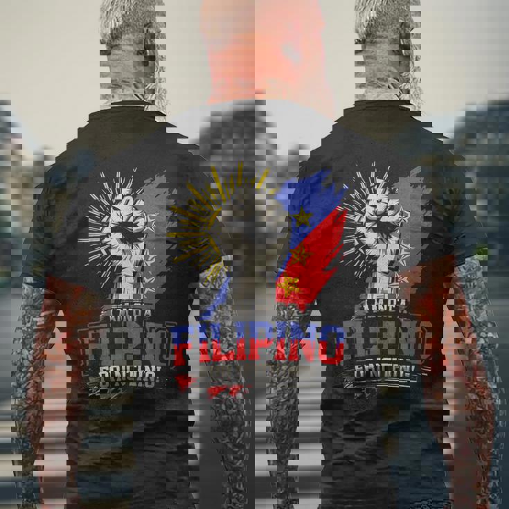 I Am Not A Filipino For Nothing ファイトサポーター サラ・ドゥテルテ メンズTシャツ バックプリント 高齢者への贈り物