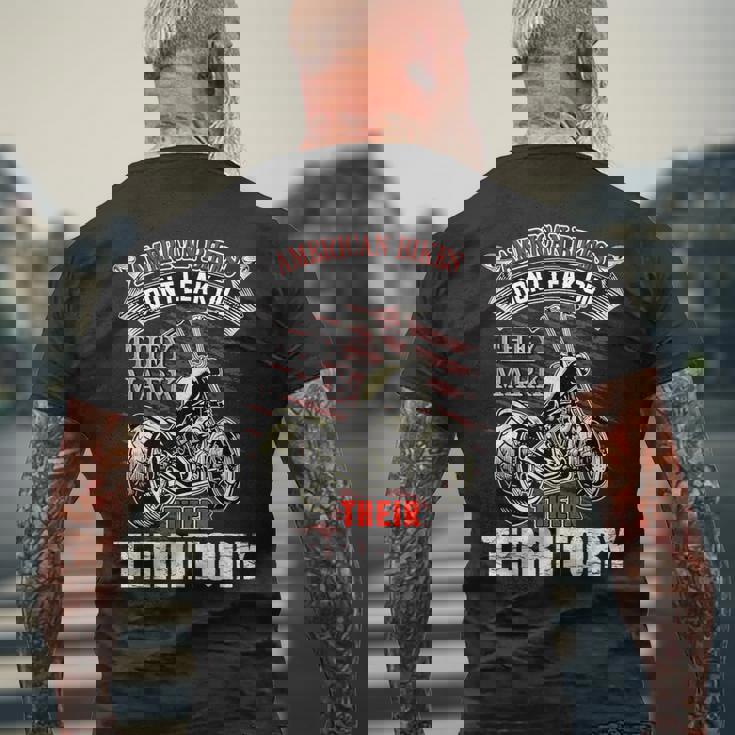 American Bikes Don't Leak Oil バイカーファンロッカーバイク メンズTシャツ バックプリント 高齢者への贈り物