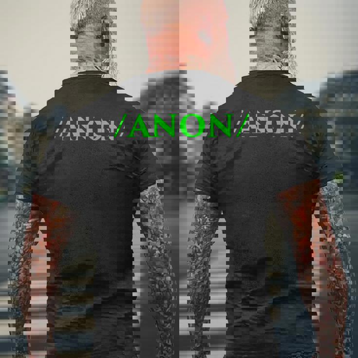 Anon Anonymous Onymous Online Lurk プロフィール ソーシャルメディア メンズTシャツ バックプリント 高齢者への贈り物