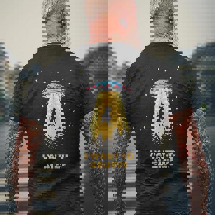 Area 51 Ufoハンターtシャツ エイリアン誘拐 I Want To Believe メンズTシャツ バックプリント 高齢者への贈り物