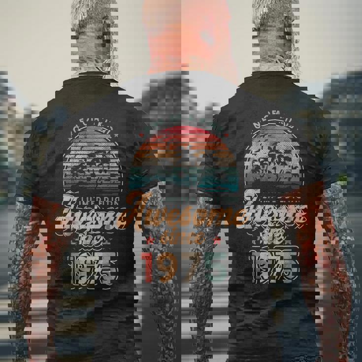 Awesomeince 1975 パームツリー 50歳の誕生日 メンズTシャツ バックプリント 高齢者への贈り物