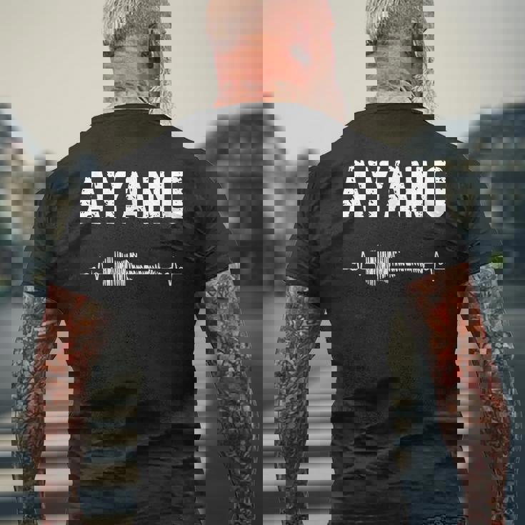 Ayano ギター ハートビート 音楽 ギタリスト レトロ ヴィンテージ メンズTシャツ バックプリント 高齢者への贈り物