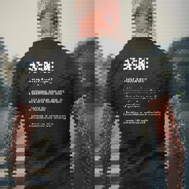 Ayumi 歩美 メンズTシャツ バックプリント 高齢者への贈り物