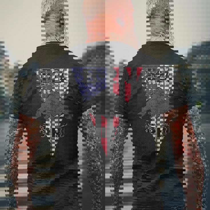 B-2 スピリット ステルス 飛行機 愛国心 飛行機 ビンテージ メンズTシャツ バックプリント 高齢者への贈り物