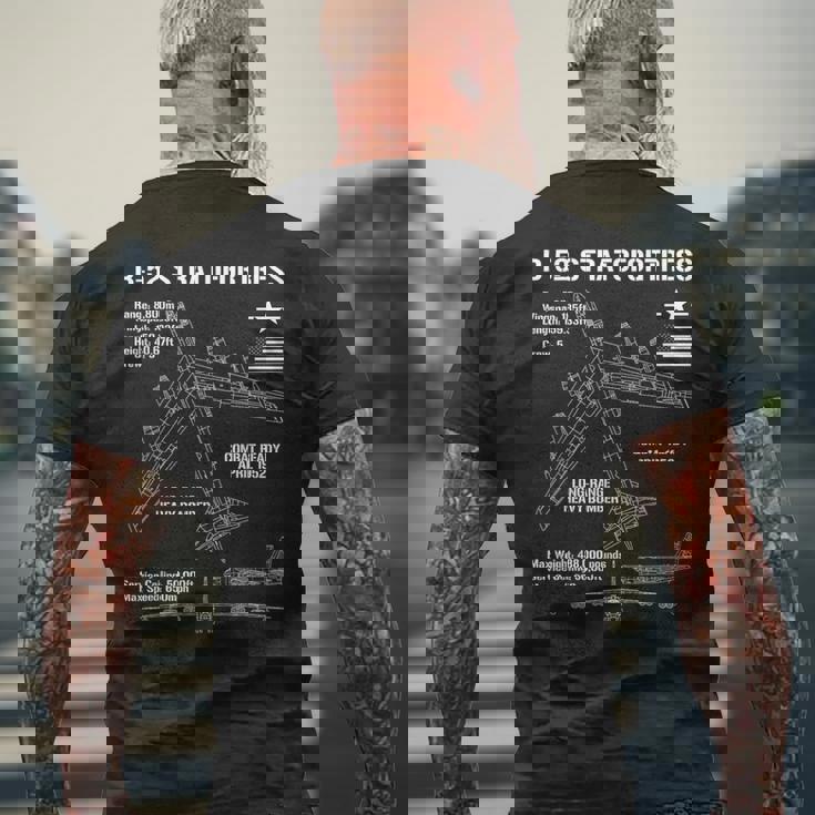 B-52 ストラトフォートレス仕様 軍用機 B52 メンズTシャツ バックプリント 高齢者への贈り物