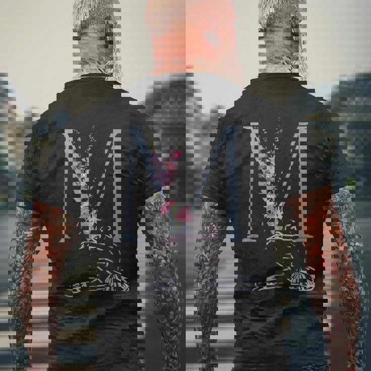 Balla バレリーナ イニシャル 名 M ダンス モノグラム バレエ メンズTシャツ バックプリント 高齢者への贈り物