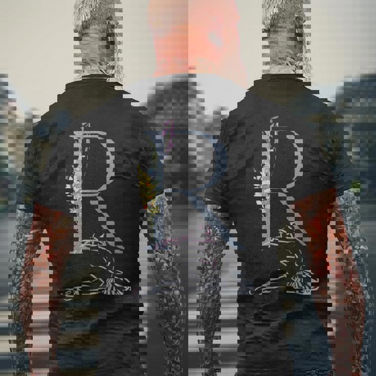 Balla バレリーナ イニシャル 名 R ダンス モノグラム バレエ メンズTシャツ バックプリント 高齢者への贈り物