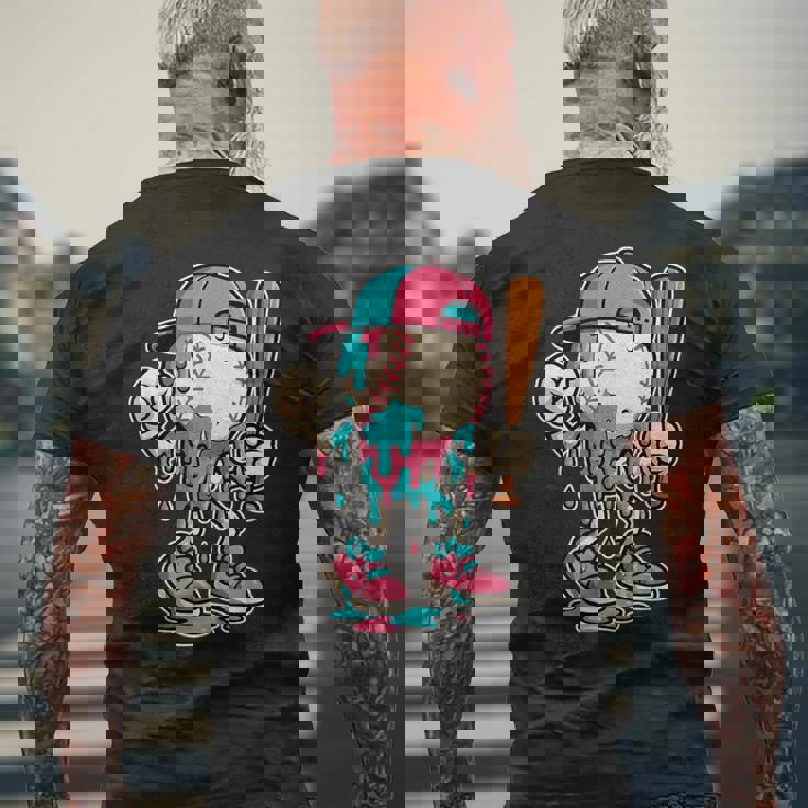 Baseball Drip For Boys Ice Cream Drip Baseball Men's T-shirt Back Print Gifts for Old Men