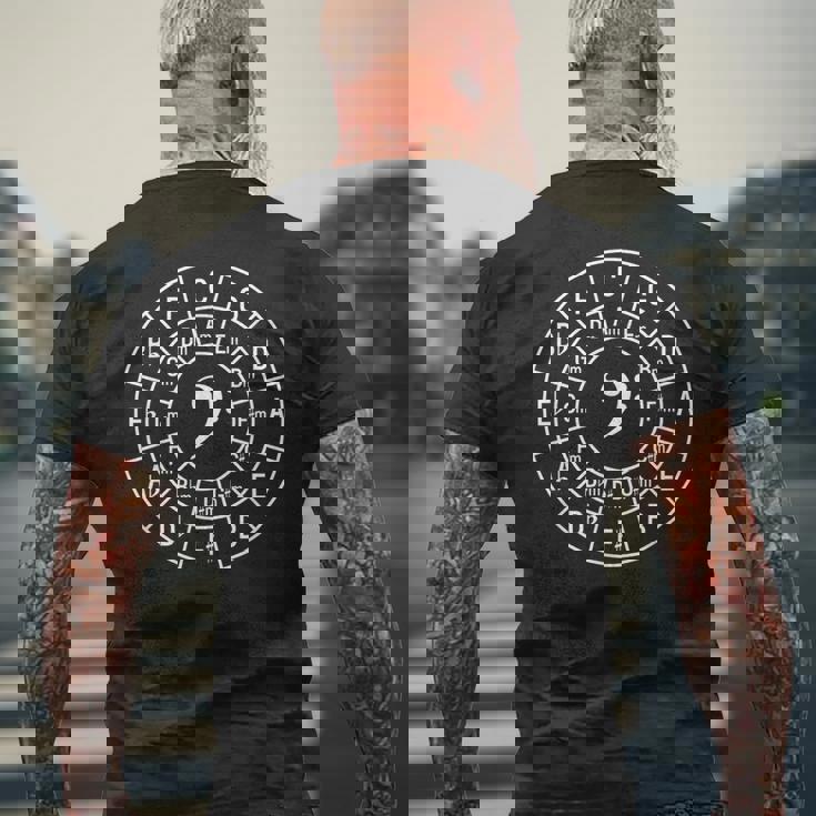 Bass 音記号 Circle Of Fifth 作曲家 音楽理論 ミュージシャン メンズTシャツ バックプリント 高齢者への贈り物