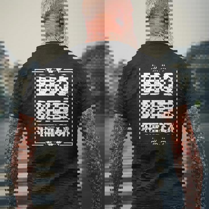 Bbq ビール 自由 メンズTシャツ バックプリント 高齢者への贈り物