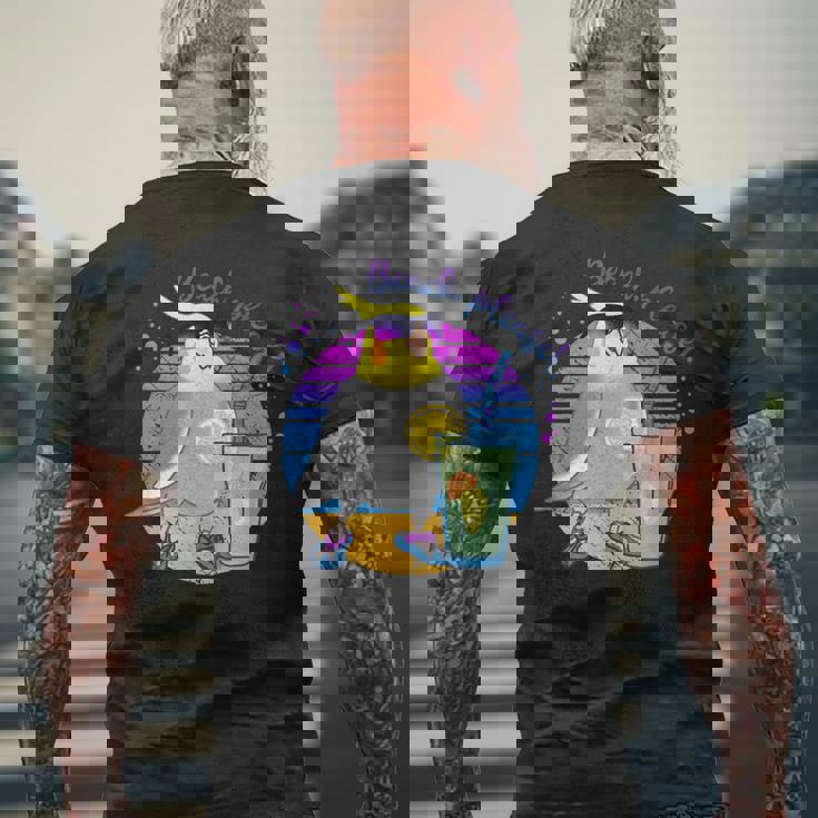 Beach Pleaseummer オカメインコ サングラス バーブ ミーム オウム メンズTシャツ バックプリント 高齢者への贈り物