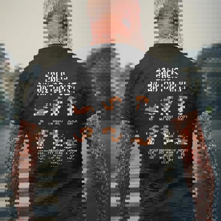 Beagle Daily To Doリストドッグ メンズTシャツ バックプリント 高齢者への贈り物