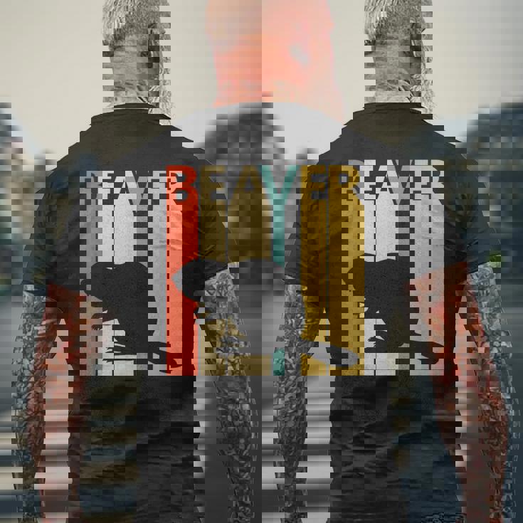 Beaver ビーバー 動物 メンズTシャツ バックプリント 高齢者への贈り物