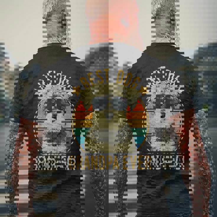 Best Dog Grandpa Ever ミニチュア シュナウザー 父の日 メンズTシャツ バックプリント 高齢者への贈り物