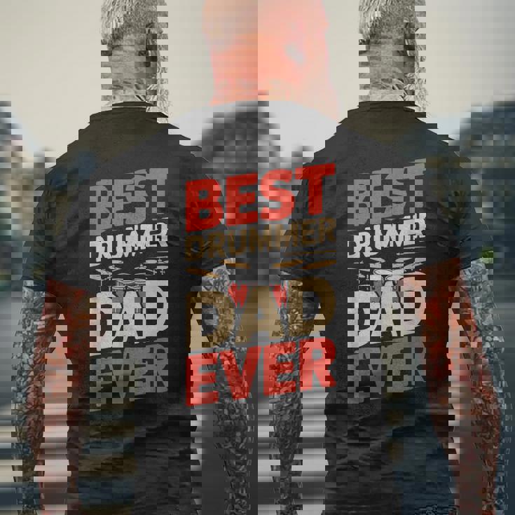 Best Drummer Dad Ever For ギフト アイデア ドラム ファニー パパ メンズTシャツ バックプリント 高齢者への贈り物