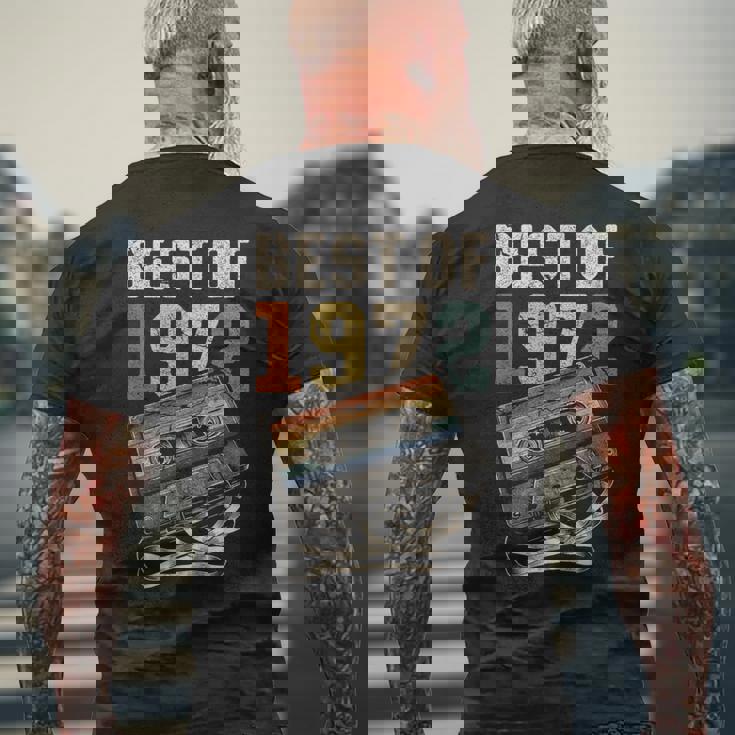 Best Of 1972 カセットテープ 53年 音楽 レトロ 誕生日 メンズTシャツ バックプリント 高齢者への贈り物