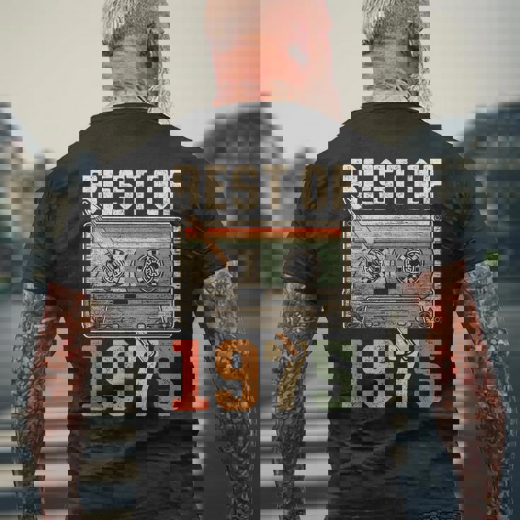 Best Of 1975 オールド・カセット 50歳の誕生日 レトロ メンズTシャツ バックプリント 高齢者への贈り物