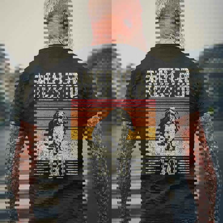 Best Rabbit Dad ヴィンテージアメリカンファジーロップ メンズTシャツ バックプリント 高齢者への贈り物