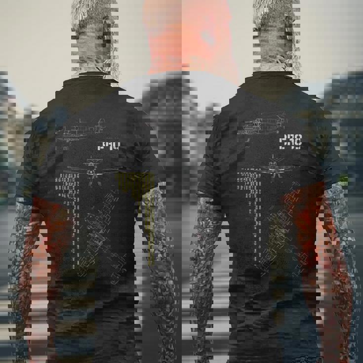 Bf109 ドイツ第二次世界大戦 戦闘機 メンズTシャツ バックプリント 高齢者への贈り物