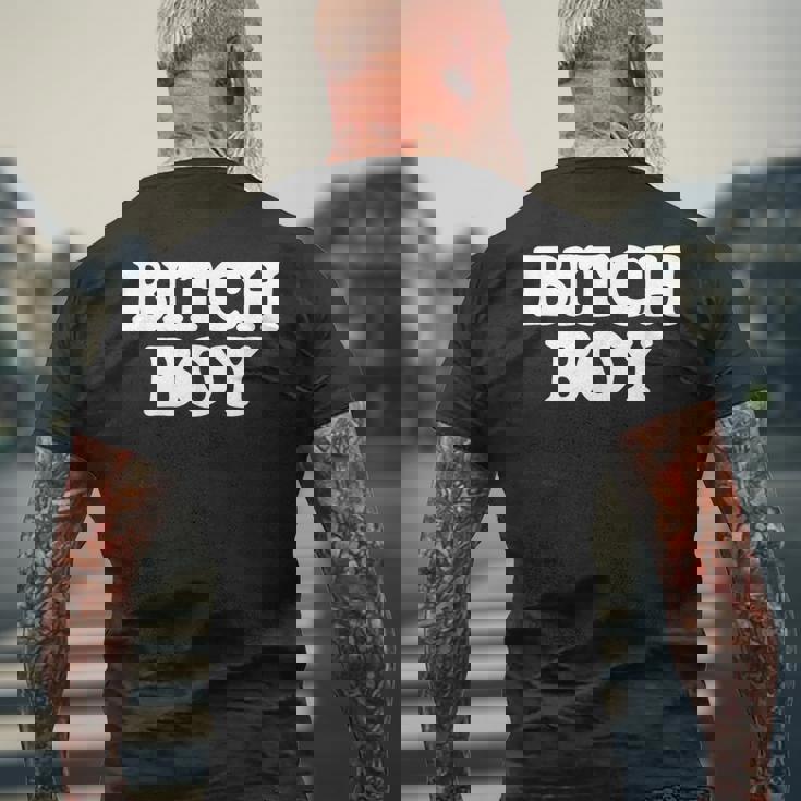 Bitch Boy 面白い言葉 皮肉なノベルティ ユーモア 男 男性 メンズTシャツ バックプリント 高齢者への贈り物