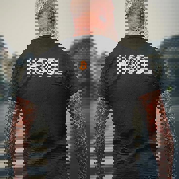 Bitcoin Hodl Bitcoin Hold メンズTシャツ バックプリント 高齢者への贈り物