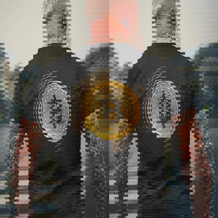 Bitcoin To The Moon And Back、ビットコイン暗号通貨グラフィック メンズTシャツ バックプリント 高齢者への贈り物