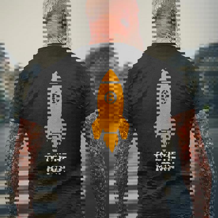 Bitcoin To The Moon おもしろビットコインシャツ ビットコインギフト メンズTシャツ バックプリント 高齢者への贈り物