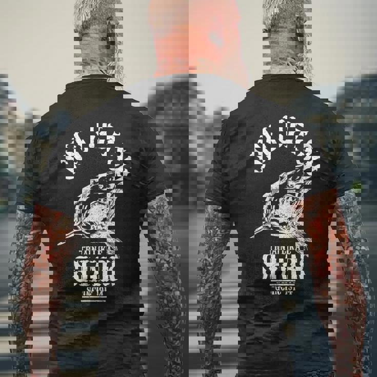 Bjj ブラジリアン柔術電車 サメのように メンズTシャツ バックプリント 高齢者への贈り物